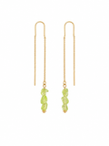 Peridot Raw Gemstone Threader Earrings – 18k Gold