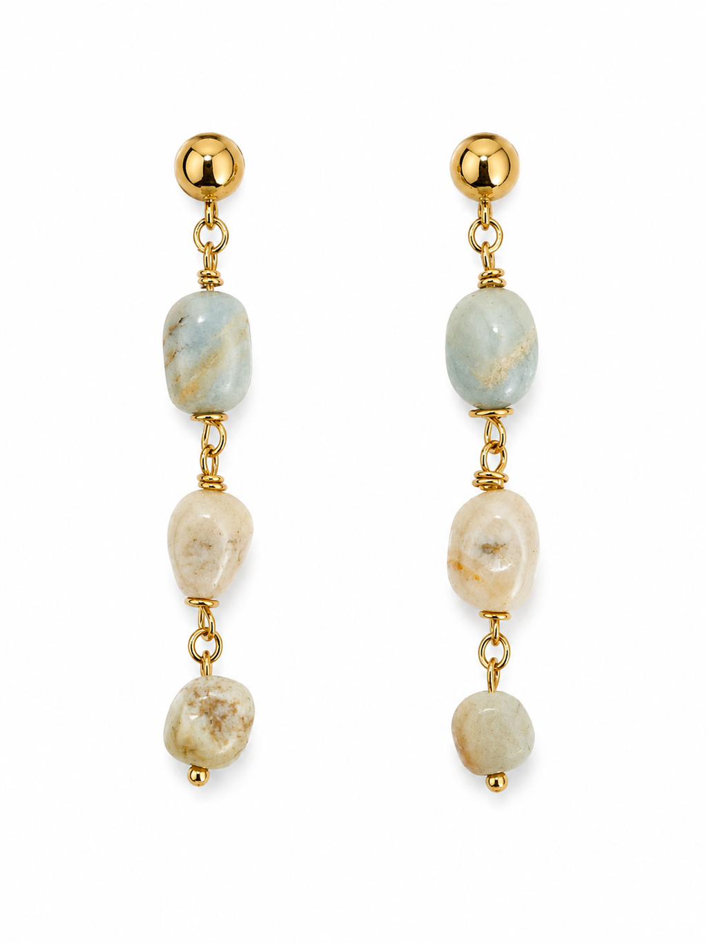 Aura Shoreline Mineral Drop Earrings – 18k Gold