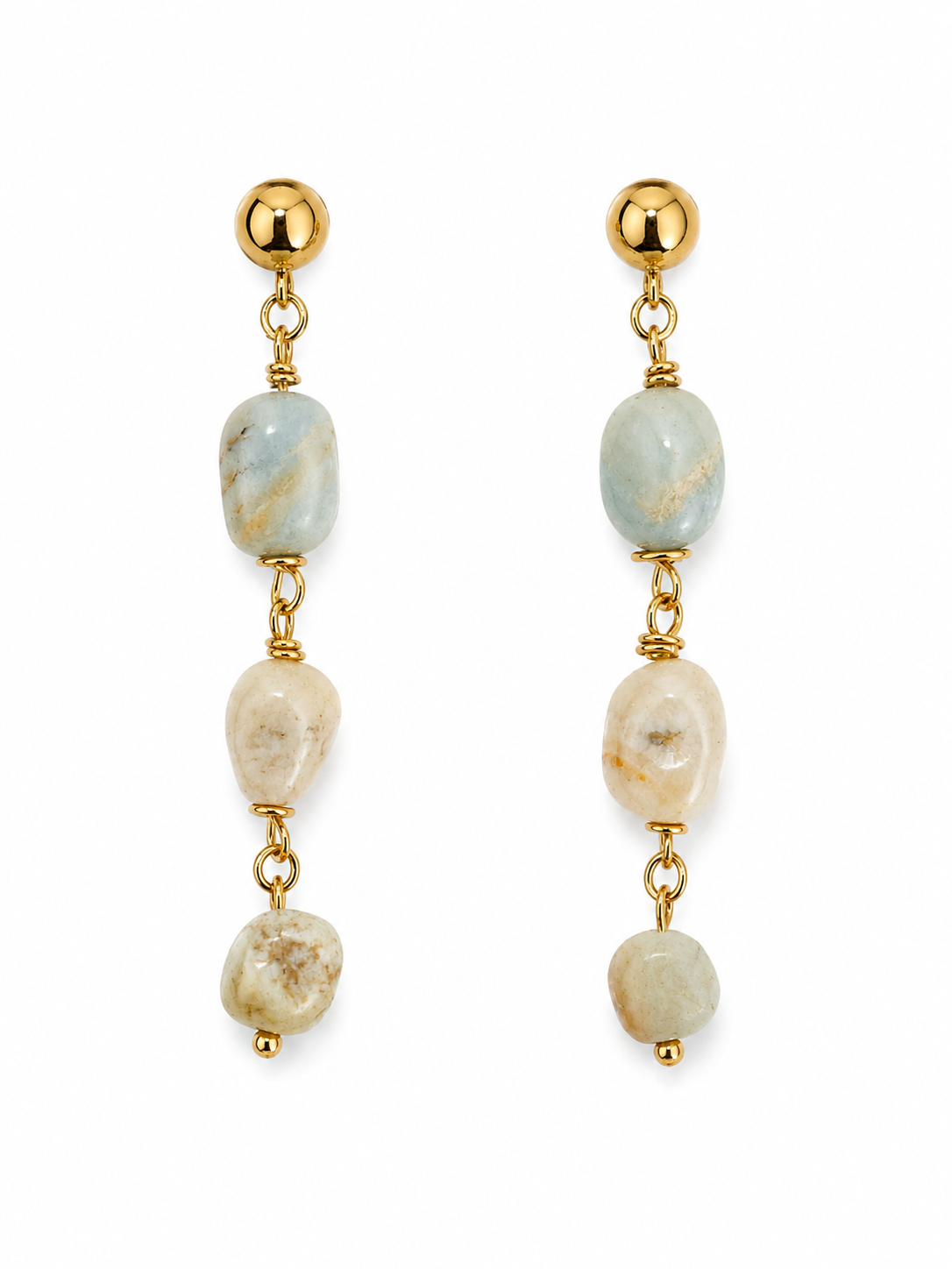 Aura Shoreline Mineral Drop Earrings – 18k Gold