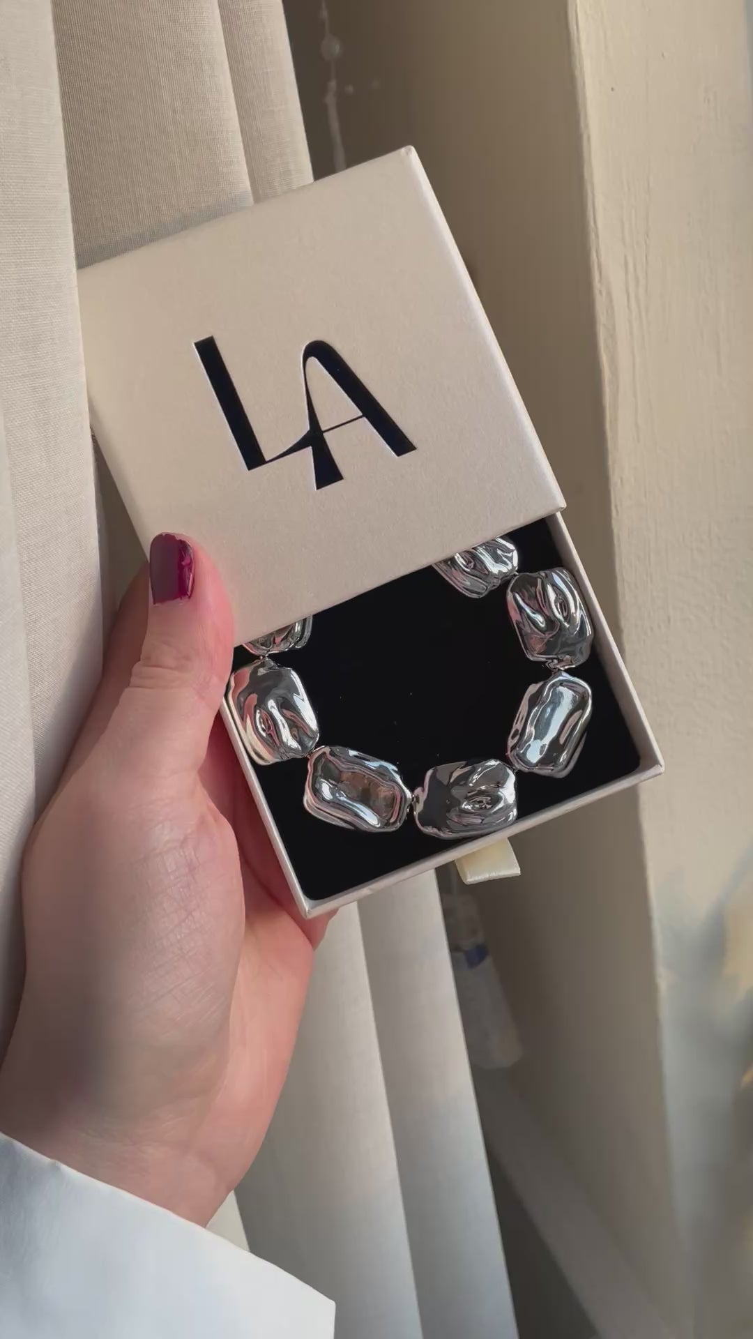 Renata- Baroque Resin Pearls and Silver-Plated Chains