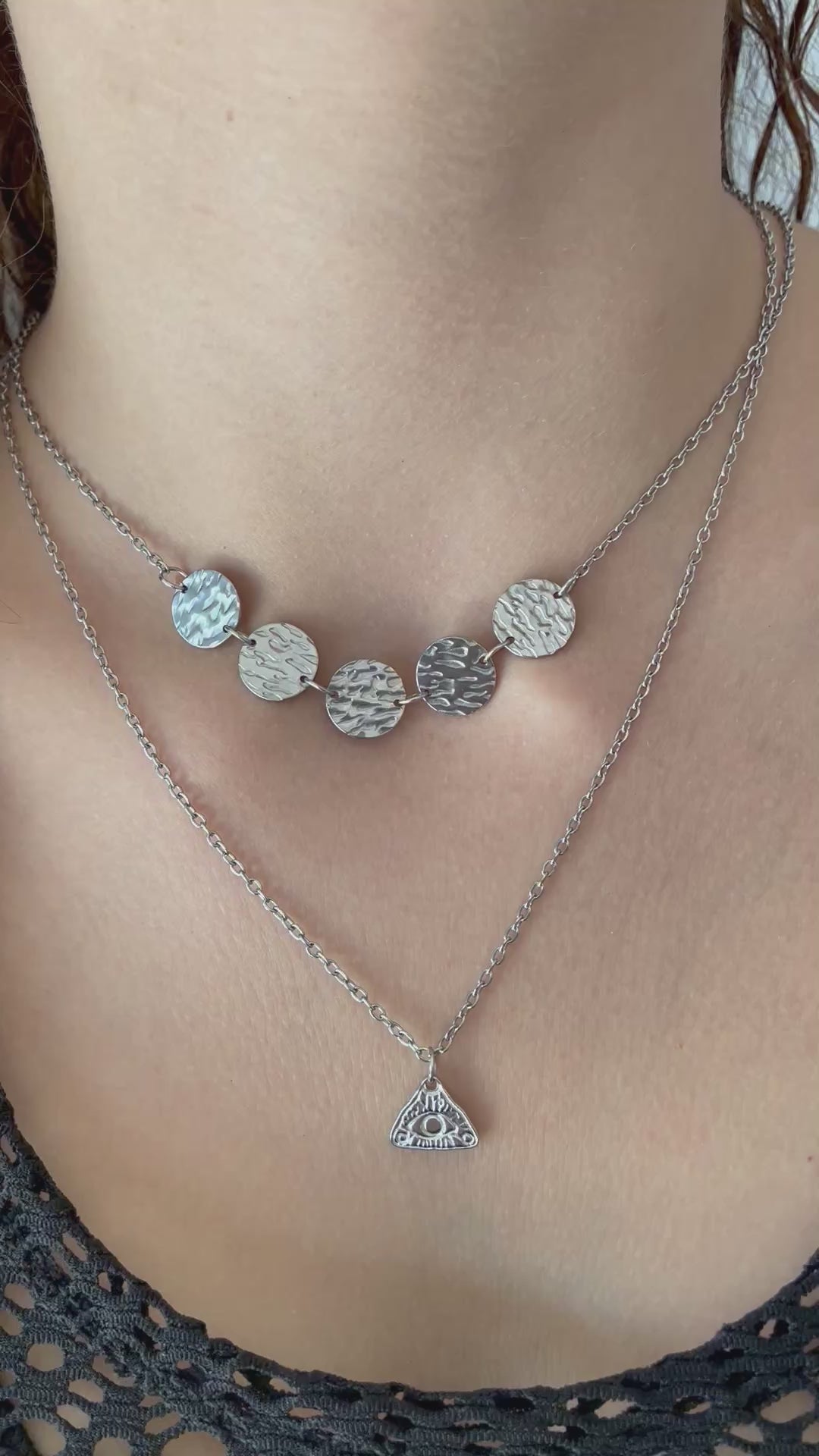 Chunky  Disc Necklace – 18ct Gold or Silver-Plated