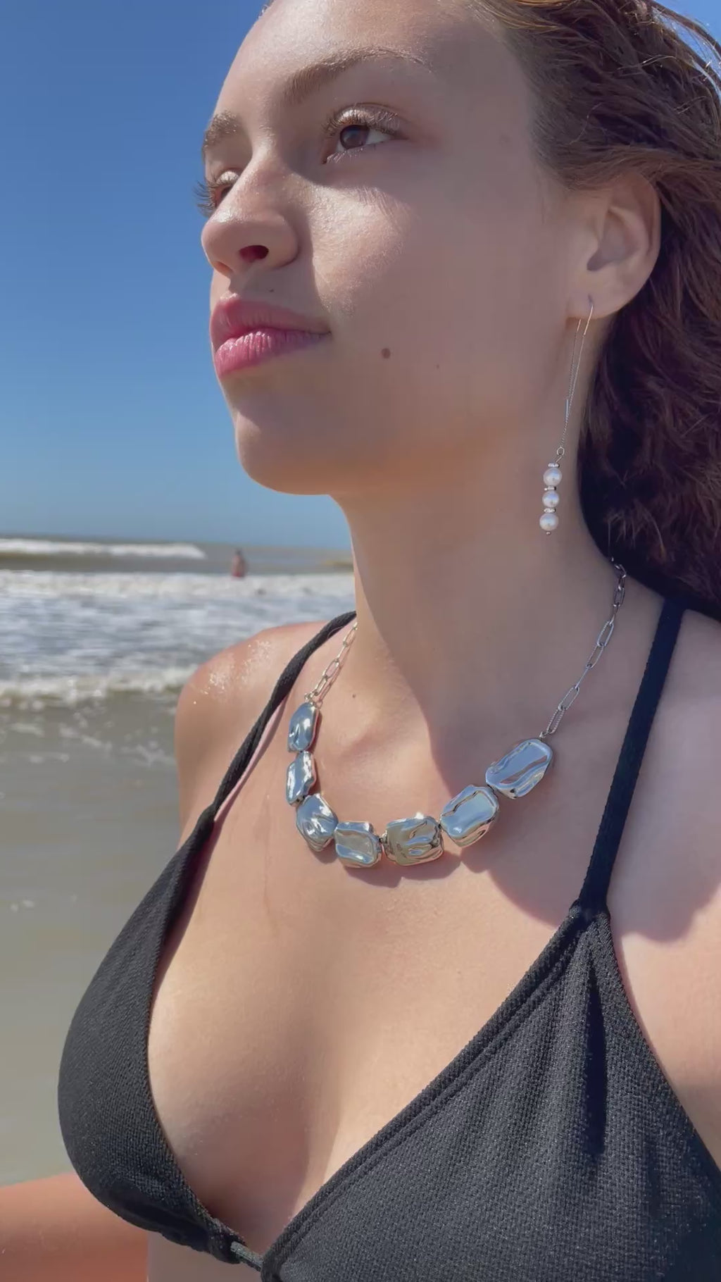 Renata- Baroque Resin Pearls and Silver-Plated Chains