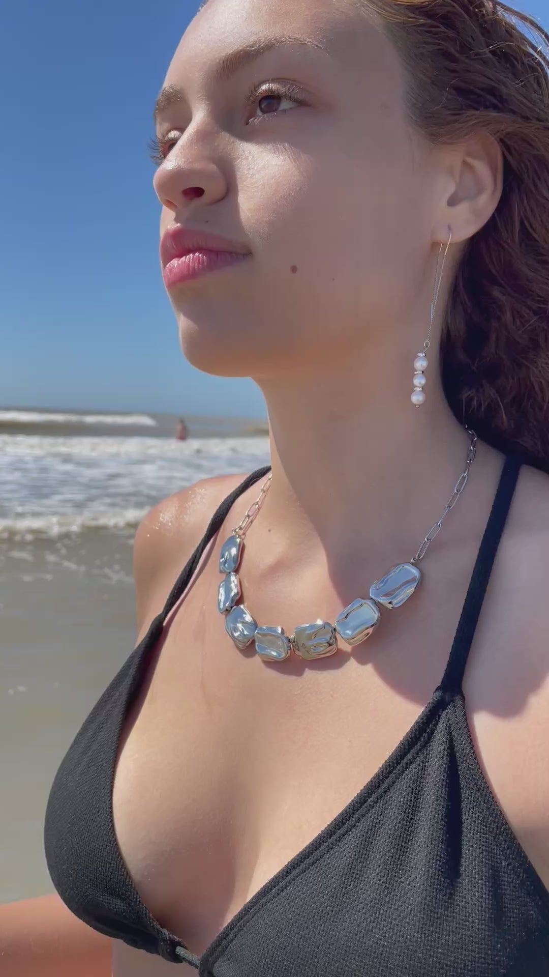 Renata- Baroque Resin Pearls and Silver-Plated Chains