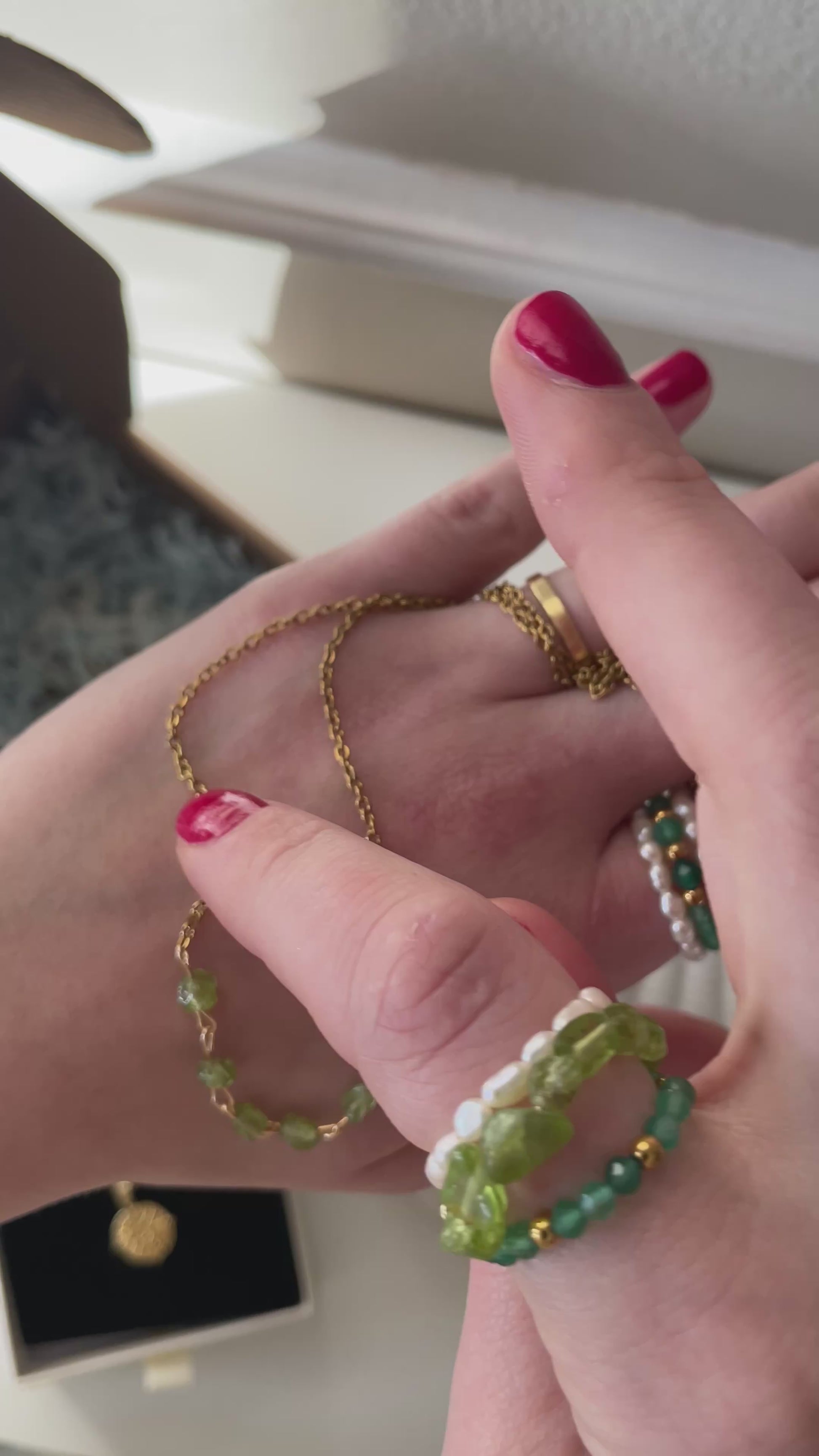 Mineral  Necklace Peridoto