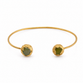 Oasis Aquamarine & Olive Green Resin Cuff Bangle