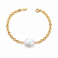 Siena Large Baroque Coin Pearl Bracelet